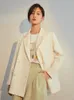 FSLE Office Ladies Casual White Blazer Women Spring Black Oversized Blazer Jacket Female Elegant Business Short Green Coat 220801