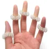 50pcs/Silver Massage Acupuncture Finger Rings Health Care Acupressure Hand Massager Pain Relief Stress Relief Help Sleep Tools295Q