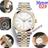 orologio di lusso donna orologi oro quadrante 36mm Cinturino piatto largo 2813 Orologi da polso impermeabili da nuoto meccanici automatici in acciaio