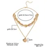 Boho Multilayer Shell Trendy Necklace Gold Color Long Chain Seachell Ocean Beach Pendant Halsband Kvinnor gåvor