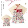 Baby meisje kimono babykleding Japanese romper print kimono bloemenprint rode boog kawaii kleding peuter meisje kleding kinderen outfit G4371517