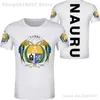 Nauru t shirt diy gratis skräddarsydd namn nummer nru t-shirt nation flagga nr republik naurun college tryck po textkläder 220609