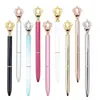 Creativity Crown Adornment Crystal Pen Gem Ballpoint Ring Wedding Office Metal Rings Roller Ball Pens 8 Style