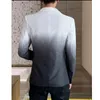 Heren Blazer Mode Lente Zomer Kleding Mannelijke Jasje Gradiëntkleur Casual Slim Fit Fancy Party Zanger Blazer Jas 220514