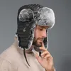 Bonnet en fourrure de lapin Rex pour femmes, trappeur Ushanka, chapeaux russes, coque imperméable