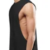 Men's Fitness Sleeveless Vest With Extreme Dropped Armhole Crew neck Regular fit Shirts Tank Tops