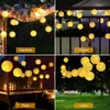 Strings LED Solar Garland Lantern Festoon Fairy Light String Outdoor Lighting Chain Lamps Holiday Patio Party Garden Terrace DecorationLED