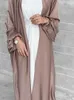 Sommer Puffärmel Muslim Abaya Frauen Kleid elegant bescheidene Marokko -Party Langes Kleid Islamischer Truthahn Dubai Eid Ramadan Jubah Robe 220720