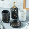 Nordic Matte Gold Ceramics Bathroom Accessories Set Soap Dispenser Toothbrush Holder Tumbler Soap Dish luxurious Washing 220523