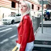 FTLZZ Autumn Faux Leather Coat Women Women Red PU Couather Jacket Women Women Jackets Short Biker