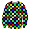 Moletons masculinos moletons masculinos Sweater de grade de xadrez da grade 3D Impressão de anime outono jumper de grande tamanho de tamanho de casais Holiday Holiday