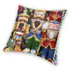 Kussen/decoratief kussen drie notenkrakers kussenomslag 40x40 cm zachte kerststijlworpkoffer voor sofa auto vierkante kussensloop home decora