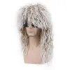 Hair Hair sintético FGY e mulheres longas gradiente marrom cacheado White Cosplay Halloween Wigs 70s 80s Rock Mullet Party 0527