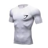 T-shirts pour hommes T-shirt blanc à manches courtes Haut de fitness pour hommes Chemise d'entraînement MMA Sweat-shirt d'été Gym Compression Séchage rapide Jogging SuitM
