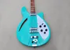 Fabriksanpassad Semihollow Blue Green Electric Bass Guitar med 4 strängar White PickGuard Rosewood Fingerboard Erbjudande anpassad3399815