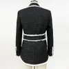 7 2022 XXXL Milan Runway Coat Marke Gleicher Stil Schwarz Langarm Tweed Damenjacken Reverskragen Hochwertige Damenbekleidung MANSHA
