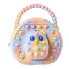 Push Bubble Arcobaleno Fidget Giocattolo Portamonete sensoriale Kid Cartoon Antistress Borsa a tracolla singola per bambini e adulti Decompressione