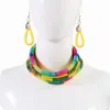 Rope Necklace Earrings Set Jewelry Colorful Choker Chain Drop Earring Accesories for Girls Gifts 220812