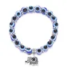 Acryl Religieuze Charms Lucky Hand Beaded Strengen Stretch Armband Sieraden Evil Blue Eyes Bead Armband voor Vrouwen Mannen Sieraden Party Gift