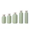 Lege Groene Plastic Emulsie Lotion Fles Cosmetische Verpakkingen Shampoo Douchegel Ronde Schouder Hervulbare Container 200ml 250ml 300ml 400ml 500ml
