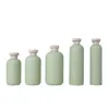 Leere grüne Kunststoff-Emulsionslotion-Flasche, Kosmetikverpackung, Shampoo, Duschgel, runde Schulter, nachfüllbarer Behälter, 200 ml, 250 ml, 300 ml, 400 ml, 500 ml