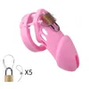 Erotica vuxna leksaker Nya manliga SM -silikon Chastity Lock JJ Lock CB Bird Cage Abstinence Chastity Device Vuxen Chastity Belt Alternativ Sex Props 220507