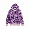 zip-avant requin à capuche imprimé camouflage batching ape Sweat cardigan Hoodies Hip Hop Lettres Manches Longues En Peluche mens women0UD9