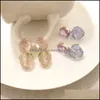 Dingle ljuskronor örhängen smycken godis färger söt druva kristall sommar för kvinnor koreansk stil delikat söta pendients grossist droppe
