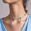 Enfashion Pink Green Hearts Ожерелье для женщин Золотые цвета ожерелья из нержавеющей стали подарки на ювелирные изделия P J220613