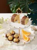 Altro Bakeware Ceramica nordica Piatto da frutta creativo Soggiorno per la casa Tavolino da caffè Cremagliera per dolci da dessert a tre stratiAltro