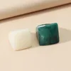 Korea White Green Heart Square Ring Set for Women Finger Jewelry Acrylic Resin Travel Colorful Boho Style Rings Vintage Fashion Girls Y2k Aesthetic Birthday Gifts