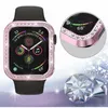 Diamond Screen Protector Case for Apple Watch band iwatch 41mm 45mm 44mm 42mm 40mm 38mm Bling Crystal Full Cover Protective Cases PC Bumper