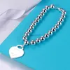 Original Fashion Designer Pendant Bracelet 925 Women's English Heart Beaded Bracelet With Box G2208023380204