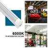 Butik med 4ft LED -butiksrör ljus för garage 36W 4680lm 6000k cool vit v form ingen ballast t8 integrerad fixtur för tak under skåp källare kylbelysning