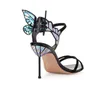 Damen-Ledersandalen Sophie Webster Butterfly Irisierende Peep-Toe-Absätze Größe 34-42266o