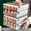 Hooks & Rails Double-Layer Egg Storage Box Drawer Type Container Home Kitchen Refrigerator Fresh Keeping Dumpling Rack