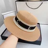 Retro Beach Straw Hats Woman Summer Vintage Outdoor Sun Protection Cap Solid Color Breathable Caps Bandage Wide Brim Hats