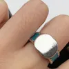 Bague de créateur pour femmes et hommes, bagues d'amour en acier titane, bijoux classiques en émail bleu pour amoureux, bagues de fiançailles, cadeau de luxe, lettre