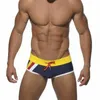 Summer Men Swimsuit Nylon Swimming Boxer Trunks Sexy Low Weist Swimwear Fashion Gay Pouch Pouch Beach Slim Surf Shorts 220628