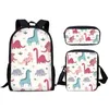 HBP Dinosaur Design Backpack Three -Pally Set Messenger Bag Children's Pencil Bag Student Schoolbag Backpack Schoudertas 220804