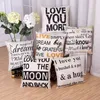 Caixa de travesseiro da letra Square Sofá Carro Decoração de Cubração Amor Tema Decoração Home 23 Designs 45 * 45cm Inventário Atacado