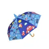 Children's Umbrella Windproof Portable Folding Long Handle Black Rubber Kindergarten Pupils Sunshade Rain Umbrella Parasol Cover 220707