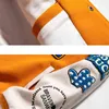 Мужская мультипликационная буква вышивая бейсбольная куртка бомбардировщика Harajuku.