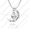 Selling Mom Dad Ashes Necklace Heart Shaped Urn Pendant Moon Funeral Jewelry