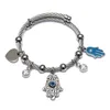 Bangle Stainless Steel Bracelet Set With Diamonds Blue Eye Wire Titanium For Women MenBangle