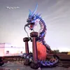 Giant Inflatable Flying Dragon Halloween Mythical Monster 6m Air Blow Up Coiled Chinese Dragon Model For Outdoor Carnival Decoration