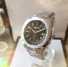 최고 모델 남성 Jajpan Quartz Movement Watches 40mm 풀 스테인리스 스틸 시계 박스 선물
