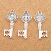 Antik Silver St SMQLIVB Charm Benedict Medal Cross Key Spacer Pendants Alloy Handgjorda Smycken DIY L1685 21x52.3mm 10st / Lot