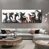 Original abstrakte Kunstmalerei fünf Kühe Poster und Drucke Wandkunst Leinwand Bilder für Wohnzimmer Home Dekoration