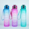 1000ml Spor Su Şişesi Dışarı Gym Fitness için Zaman Belgesi ile Seyahat Sızdır Drinkware Plastik BPA İçme Bardakları FY509461689